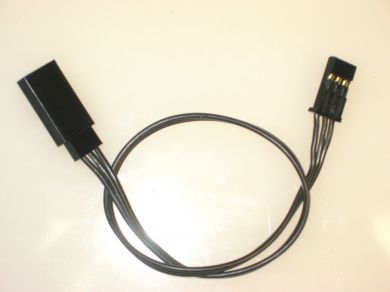 225mm 	Triple Black 22 gauge soft PVC servo extension