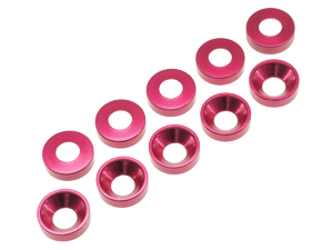 T.O.P. Photon Small M3 Bevel Washer Red (10 pcs)