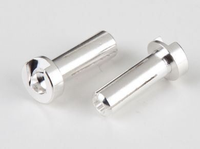 TQ Racing 14mm 4mm bullet male connectors-pair SILVER